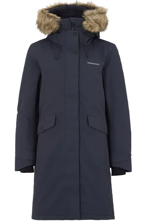 Didriksons Emma Wns Parka Vuorillinen Takki Topattu Takki Navy