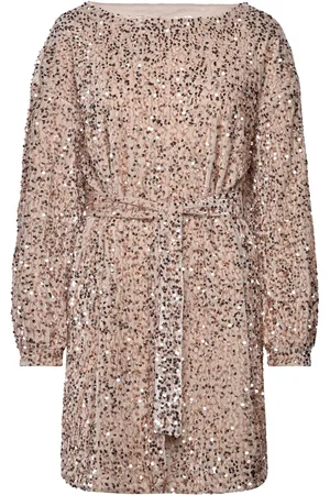VERO MODA Vmbella Ls Boatneck Short Dress Jrs Lyhyt Mekko Beige