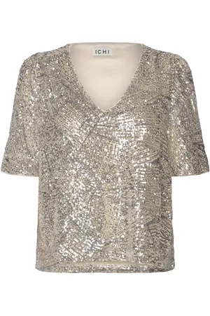 Ichi Ihfauca Ss Tops T-shirts & Tops Short-sleeved Silver