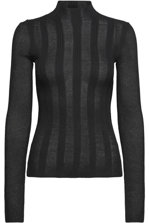 Calvin Klein Lace Open Stitch Sweater Tops Knitwear Jumpers Black