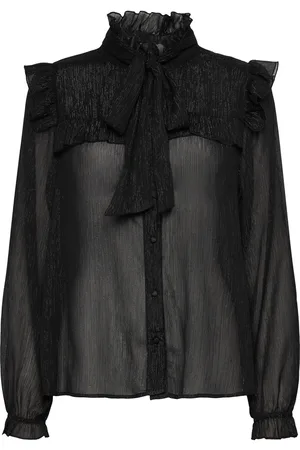 Pulz jeans Pzleah Ls Shirt Tops Blouses Long-sleeved Black