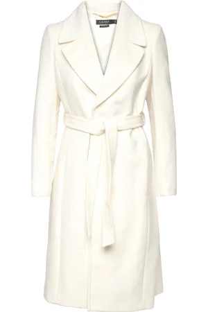 Ralph Lauren Belted Wool-Blend Wrap Coat Villakangastakki Pitkä Takki Cream
