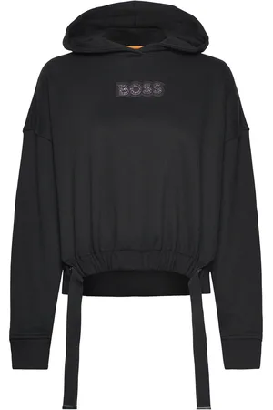 HUGO BOSS C_Eblousa_St Badge Tops Sweat-shirts & Hoodies Hoodies Black