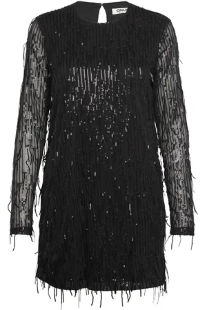 ONLY Onlanika Spacy Ls Short Dress Wvn Lyhyt Mekko Black