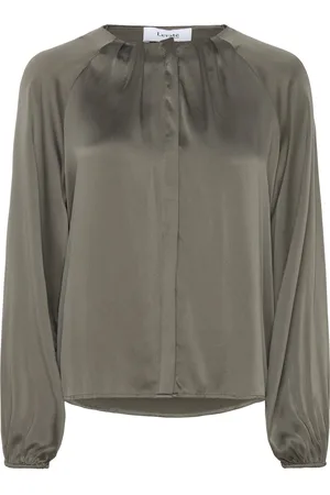 Levete Room Lr-Gale Tops Blouses Long-sleeved Green