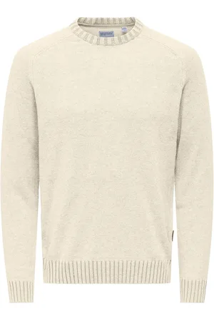 Only & Sons Onseddy Reg 7 Wool Crew Knit Tops Knitwear Round Necks Cream