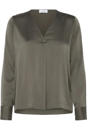 Levete Room Lr-Gale Tops Blouses Long-sleeved Green