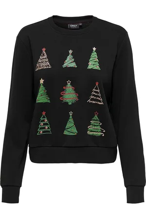 ONLY Da Xmas L/S O-Neck Box Swt Tops Sweat-shirts & Hoodies Sweat-shirts Black