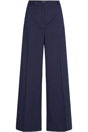 Benetton Trousers Bottoms Trousers Wide Leg Navy