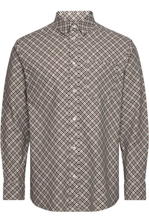 WoodWood Wwnico Bias Flannel Shirt Designers Shirts Casual Brown