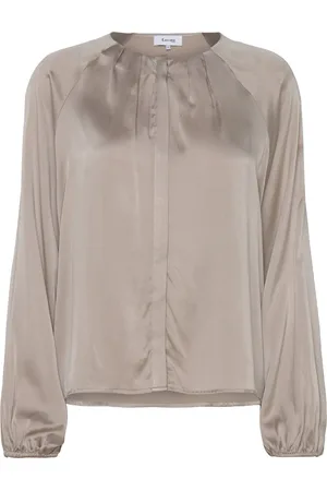 Levete Room Lr-Gale Tops Blouses Long-sleeved Beige