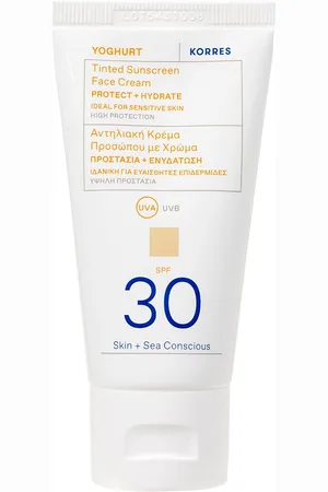 Korres Yoghurt Tinted Sunscreen Face Cream Spf 30 Aurinkorasva Kasvot Nude