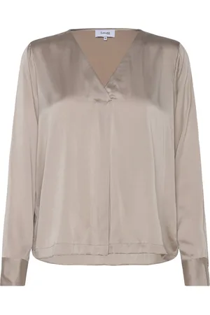 Levete Room Lr-Gale Tops Blouses Long-sleeved Beige