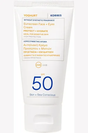 Korres Yoghurt Face + Eyes Sunscreen Spf 50 Aurinkorasva Kasvot Nude