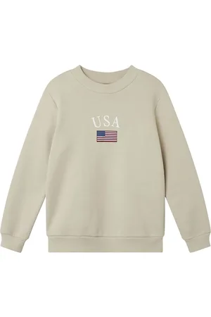 LMTD Nlnlusa Ls Bru O-Neck Sweat Tops Sweat-shirts & Hoodies Sweat-shirts Beige