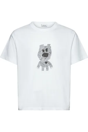Weekday Boxy Lightweight Graphic T-Shirt Tops T-shirts Short-sleeved White