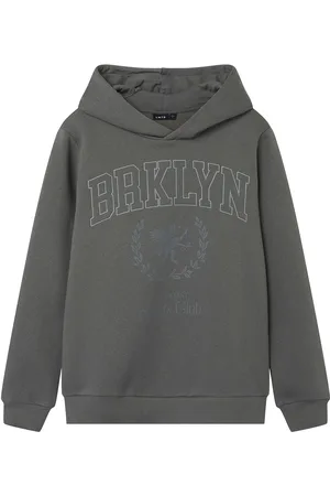 LMTD Nlmnoel Ls Bru Sweat W. Hood Tops Sweat-shirts & Hoodies Hoodies Grey