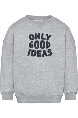 MANGO Embroidered Detail Cotton Sweatshirt Tops Sweat-shirts & Hoodies Sweat-shirts Grey