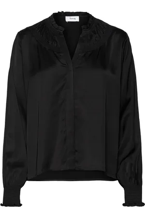 Levete Room Lr-Estel Tops Blouses Long-sleeved Black