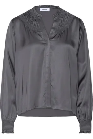 Levete Room Lr-Estel Tops Blouses Long-sleeved Grey