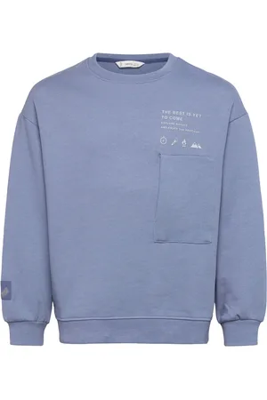 MANGO Printed Cotton Sweatshirt Tops Sweat-shirts & Hoodies Sweat-shirts Blue