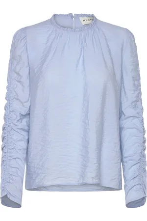 Munthe Seima Tops Blouses Long-sleeved Blue