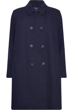Benetton Coat Villakangastakki Pitkä Takki Navy