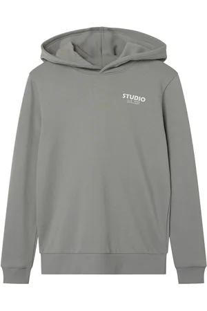 LMTD Nlmstudio Ls Bru Sweat W. Hood Tops Sweat-shirts & Hoodies Hoodies Grey