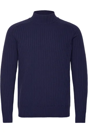 Benetton Sweater L/S Tops Knitwear Turtlenecks Navy