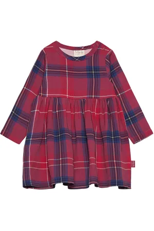Ma-ia Family Rutig Klänning Dresses & Skirts Dresses Casual Dresses Long-sleeved Casual Dresses Red