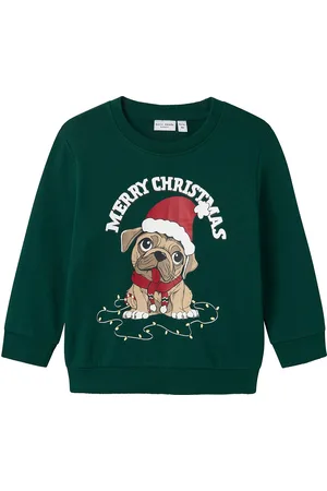 NAME IT Nmmvismas Ls Nreg Sweat Bru Tops Sweat-shirts & Hoodies Sweat-shirts Green
