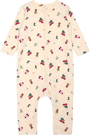 NAME IT Nbnvismas Ls Nightsuit Pyjama Sie Jumpsuit Haalari Cream