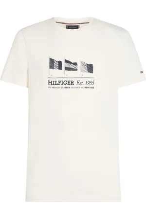 Tommy Hilfiger Hilfiger Flags Tee Tops T-shirts Short-sleeved Cream
