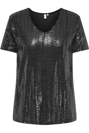 ONLY Carlolina Ss A-Shape V-Neck Top Jrs Tops Blouses Short-sleeved Black