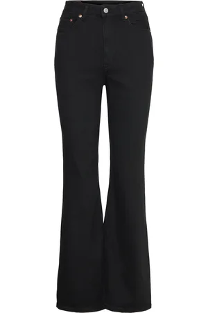 Weekday Curve High Flared Jeans Bottoms Jeans Flares Black