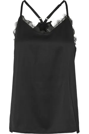 Pieces® Pcanovi Satin Nightwear Set Toppi Black
