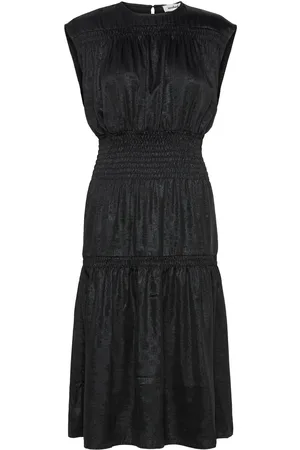 Soaked in Luxury Slelvie Layna Dress Polvipituinen Mekko Black