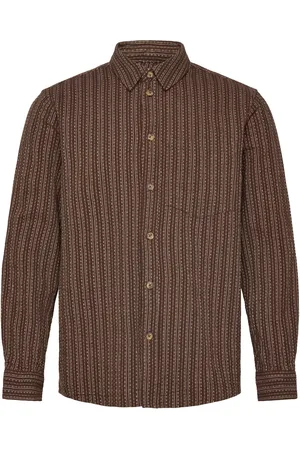 Solid Sdnalle Tops Shirts Casual Brown