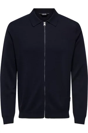 Only & Sons Onswyler Life Reg 14 Full Zip Shirt Knit Tops Knitwear Full Zip Jumpers Navy