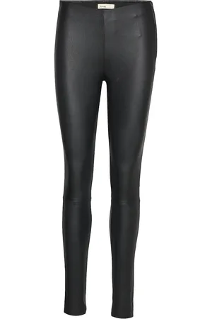 Levete Room Lr-Gloria Bottoms Trousers Leather Leggings-Housut Black