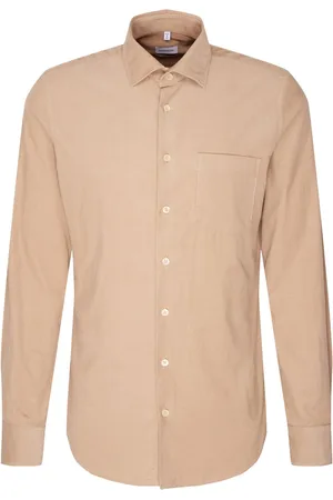 Seidensticker Casual New Kent Tops Shirts Business Beige
