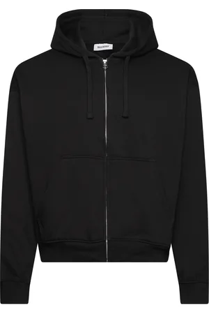 Weekday Boxy Midweight Zip Hoodie Tops Sweat-shirts & Hoodies Hoodies Black