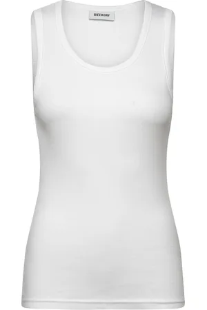 Weekday Standard Tank Top Tops T-shirts Sleeveless White