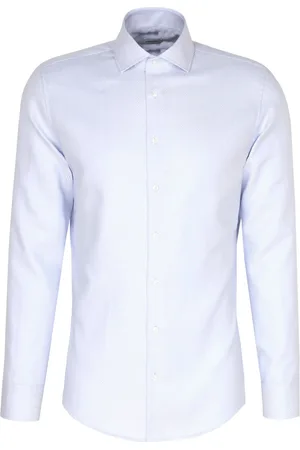 Seidensticker Spread Kent Tops Shirts Business Blue
