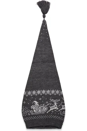 Mikk-Line Christmas Hat Jacquard Accessories Headwear Hats Beanie Grey