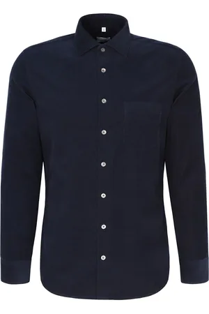 Seidensticker Casual New Kent Tops Shirts Business Navy