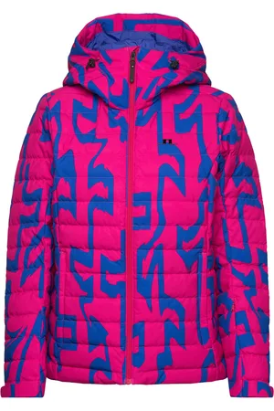 J Lindeberg W Thermic Down Jacket Printed Sport Women Sport Clothing Sport Outerwear Sport Jackets Sport Ski Jackets Pink