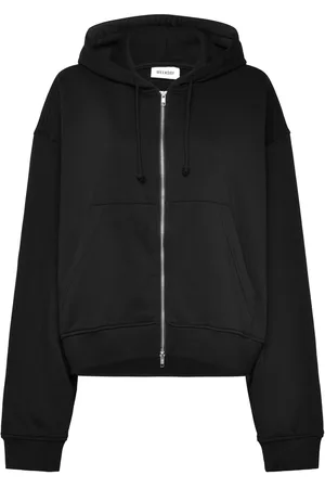 Weekday Boxy Zip Hoodie Tops Sweat-shirts & Hoodies Hoodies Black