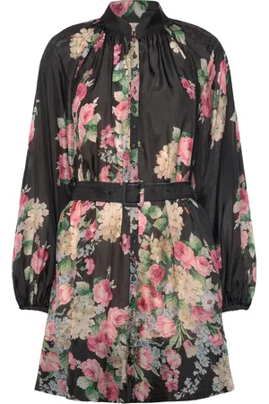 by Ti Mo Cupro Button-Down Dress Lyhyt Mekko Black