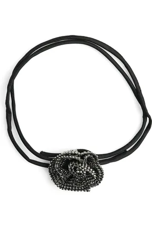 Pieces® Pcoline Brooch Necklace D2D Accessories Jewellery Necklaces Statement Necklaces Black